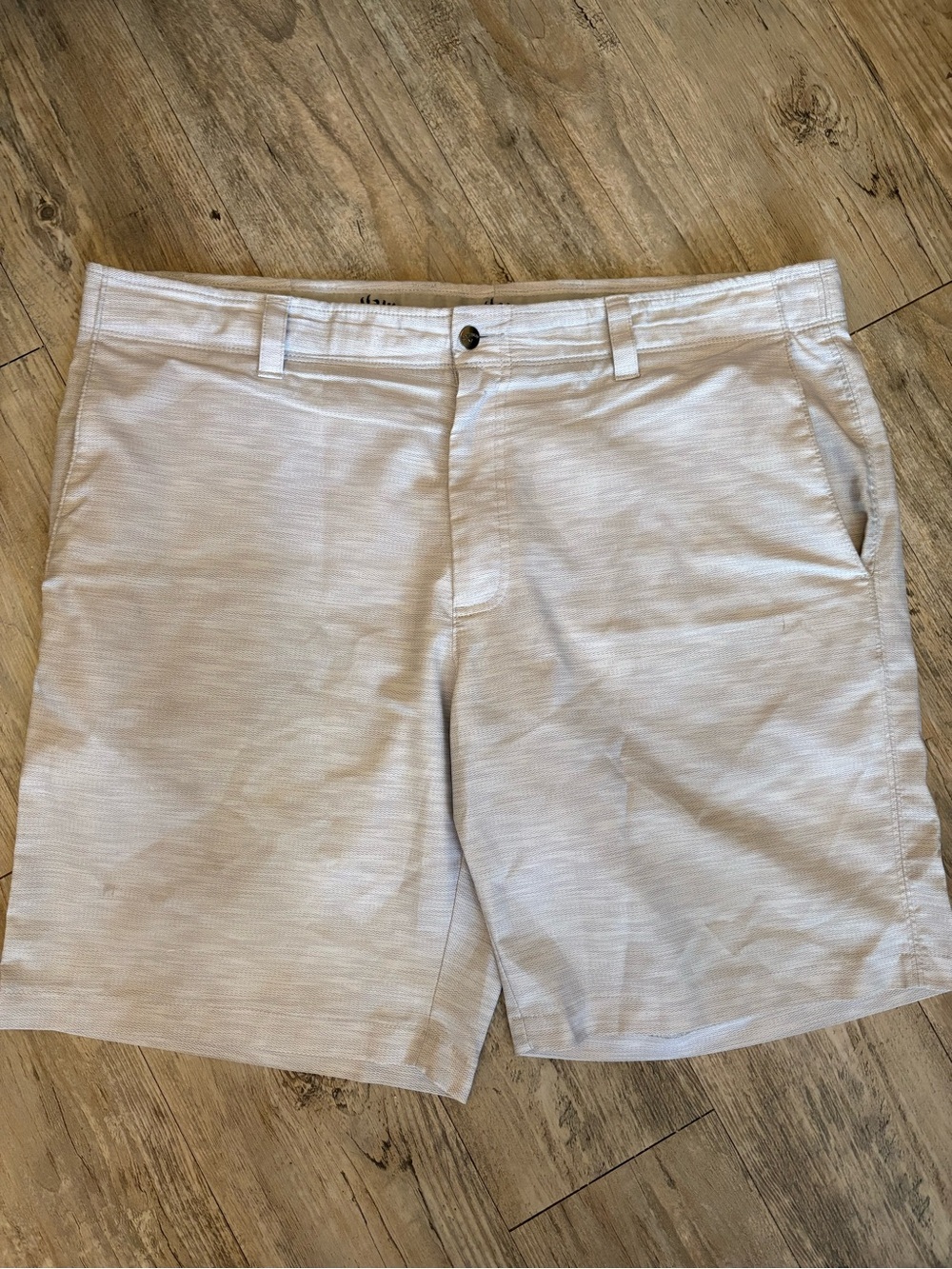 Callaway Light White Striped Flat Front Men's Shorts